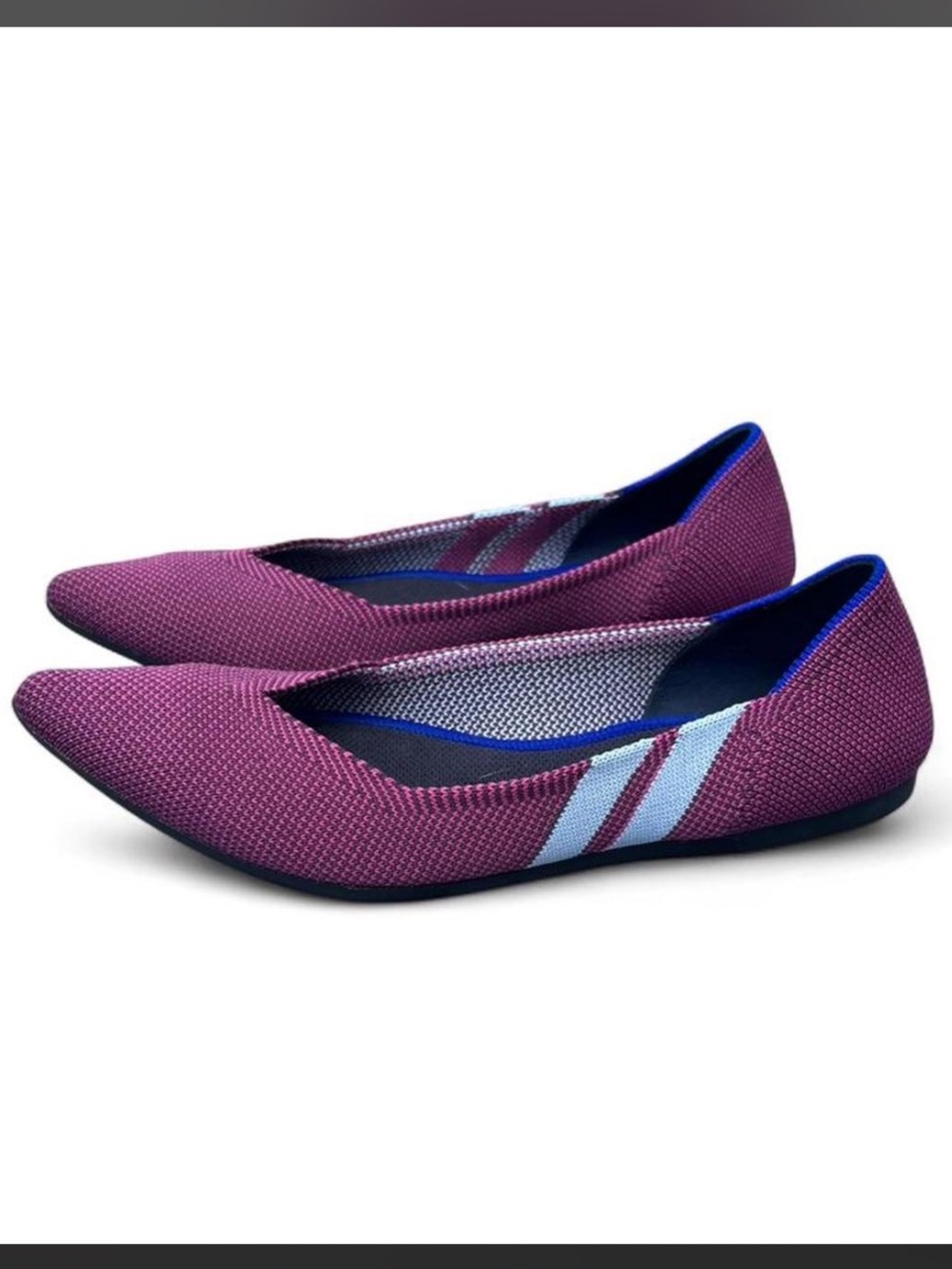 Rothy’s The Point Racing Stripe Flats Size 6